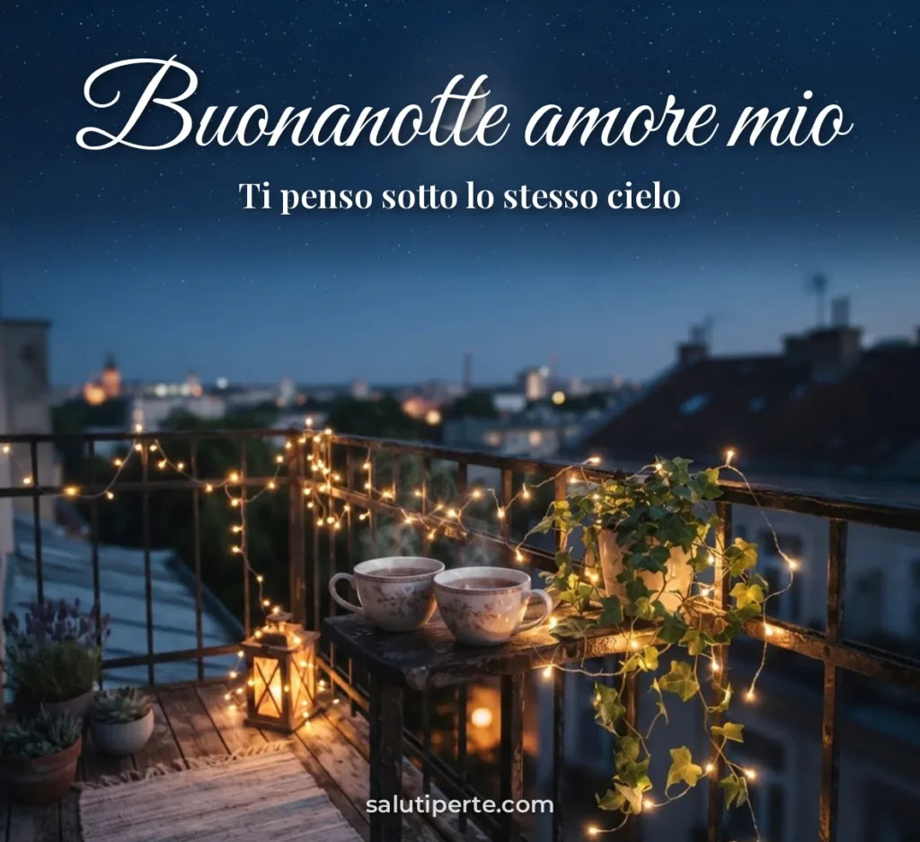 Due tazze sul balcone sotto le stelle