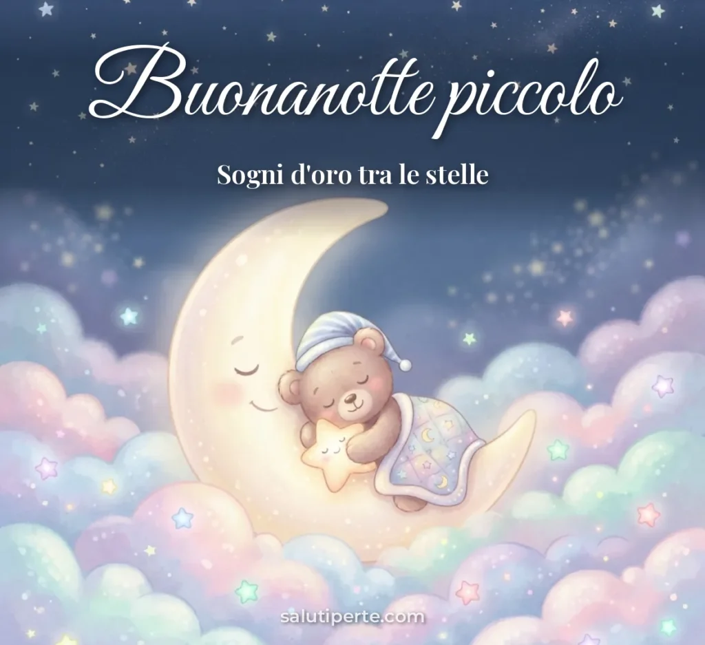 Orsetto che dorme sulla luna