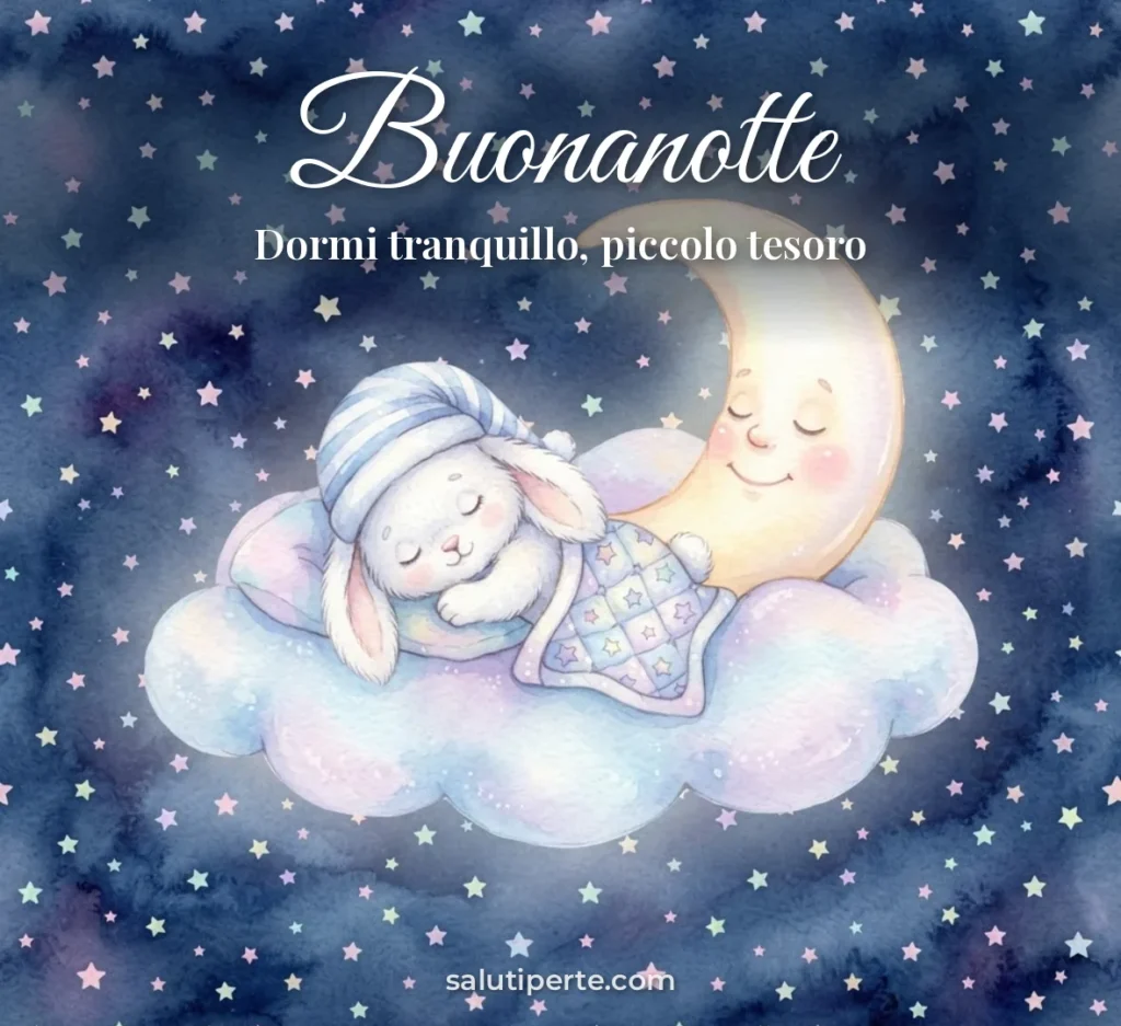 Coniglietto con stelle e luna