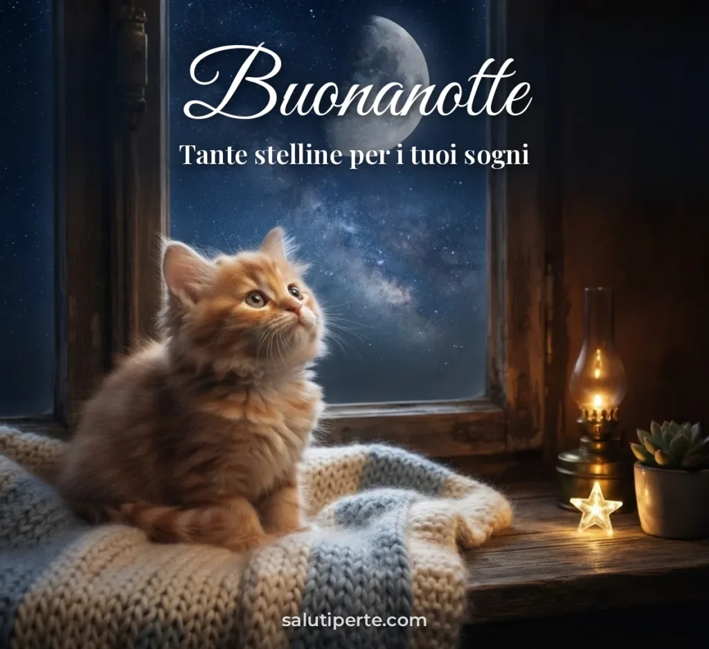 Gattino che guarda le stelle