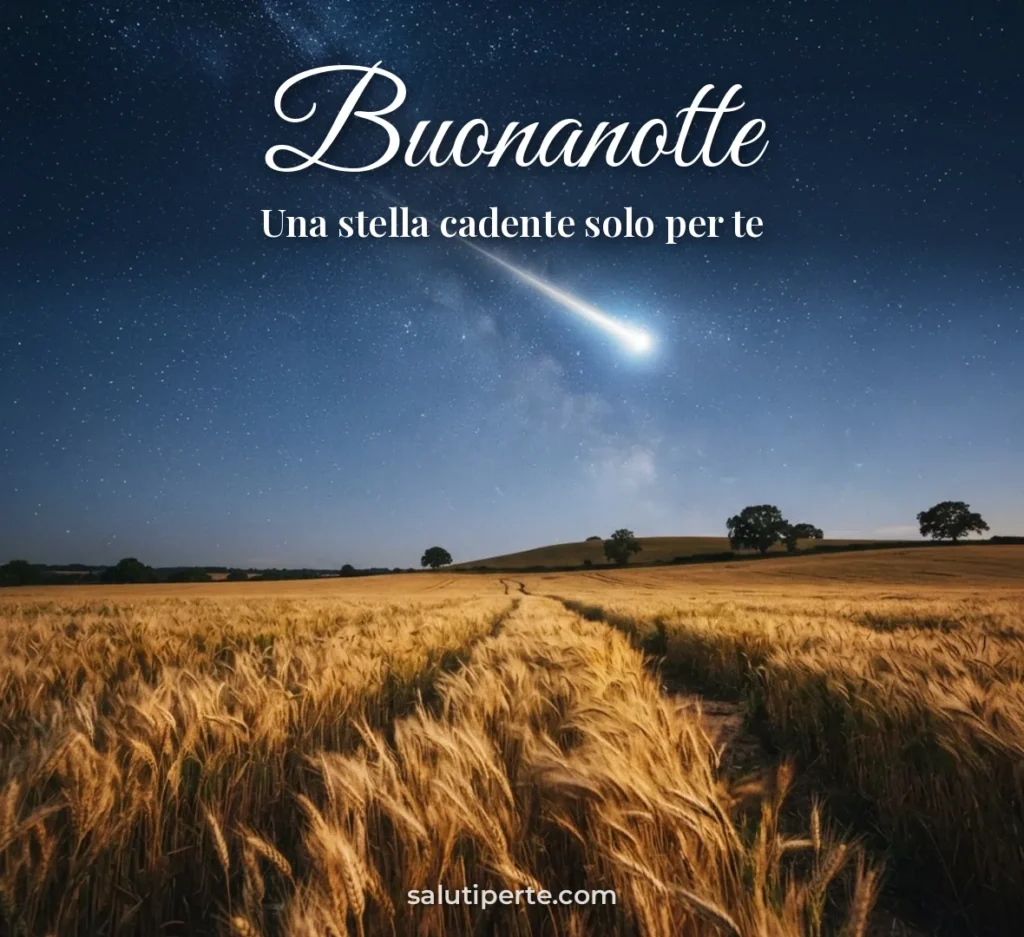 Stella cadente sopra un campo di grano