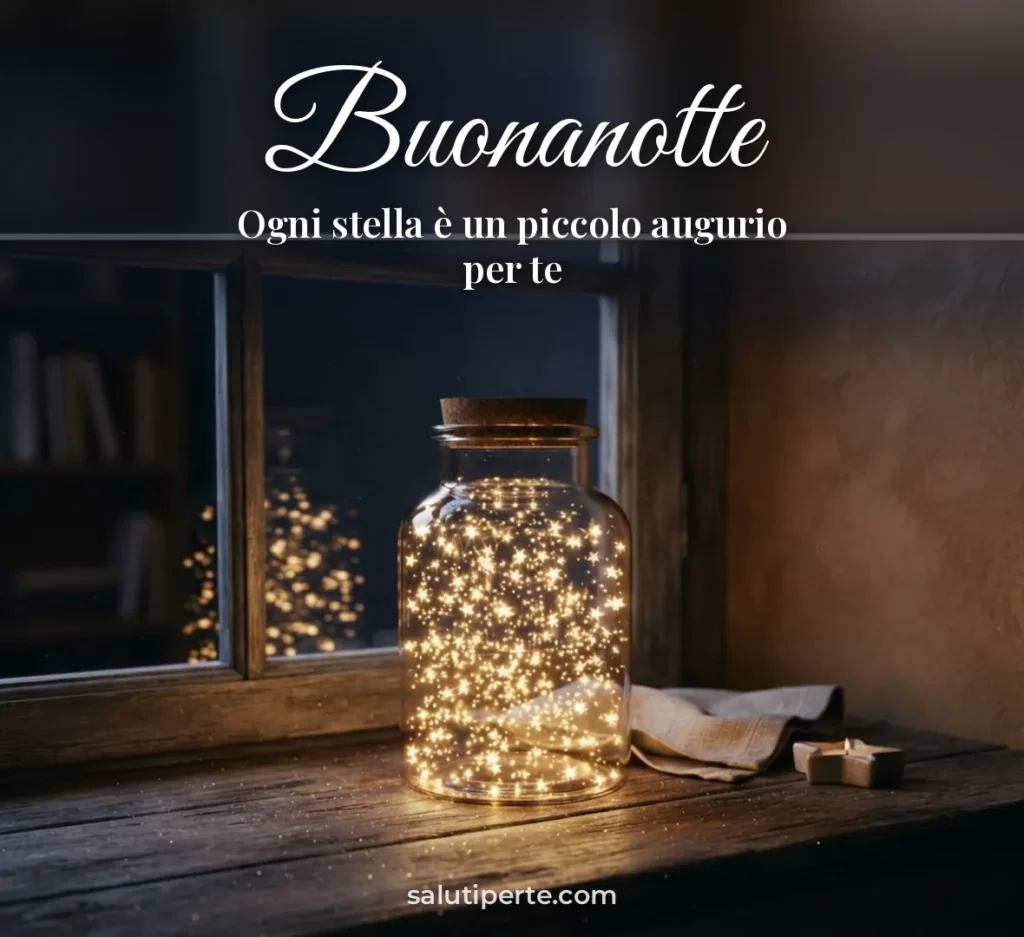 Barattolo di vetro pieno di stelle luminose