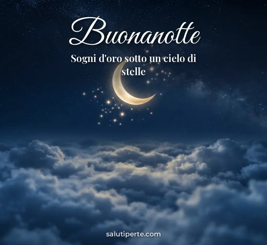 Falce di luna con stelle brillanti