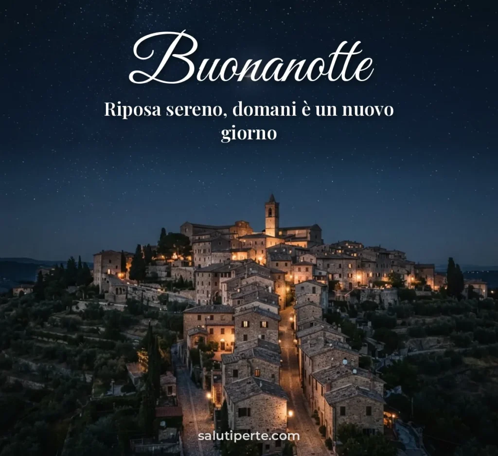 Luna e stelle sopra un borgo italiano