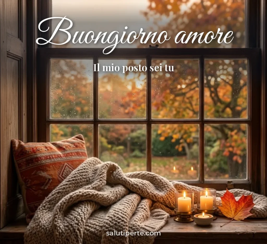 Coperta e candele in autunno