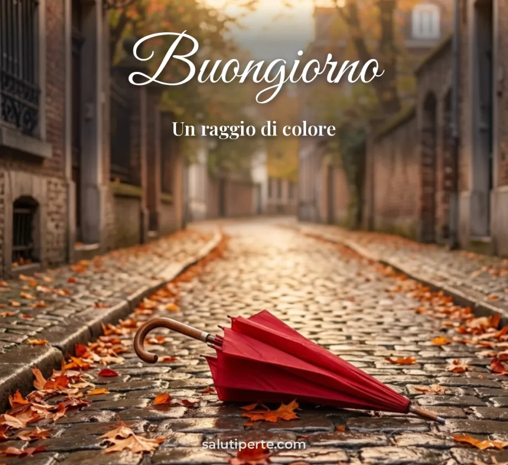 Ombrello rosso sotto la pioggia