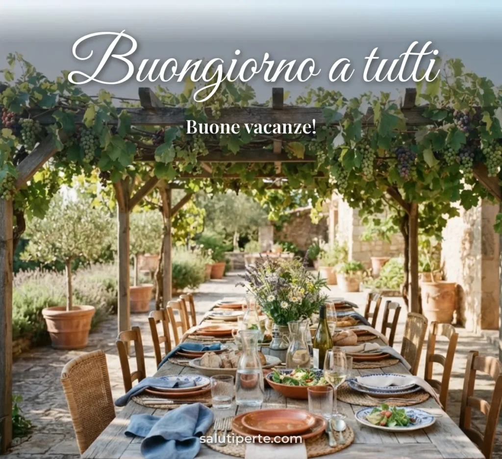 Tavolata in giardino d'estate