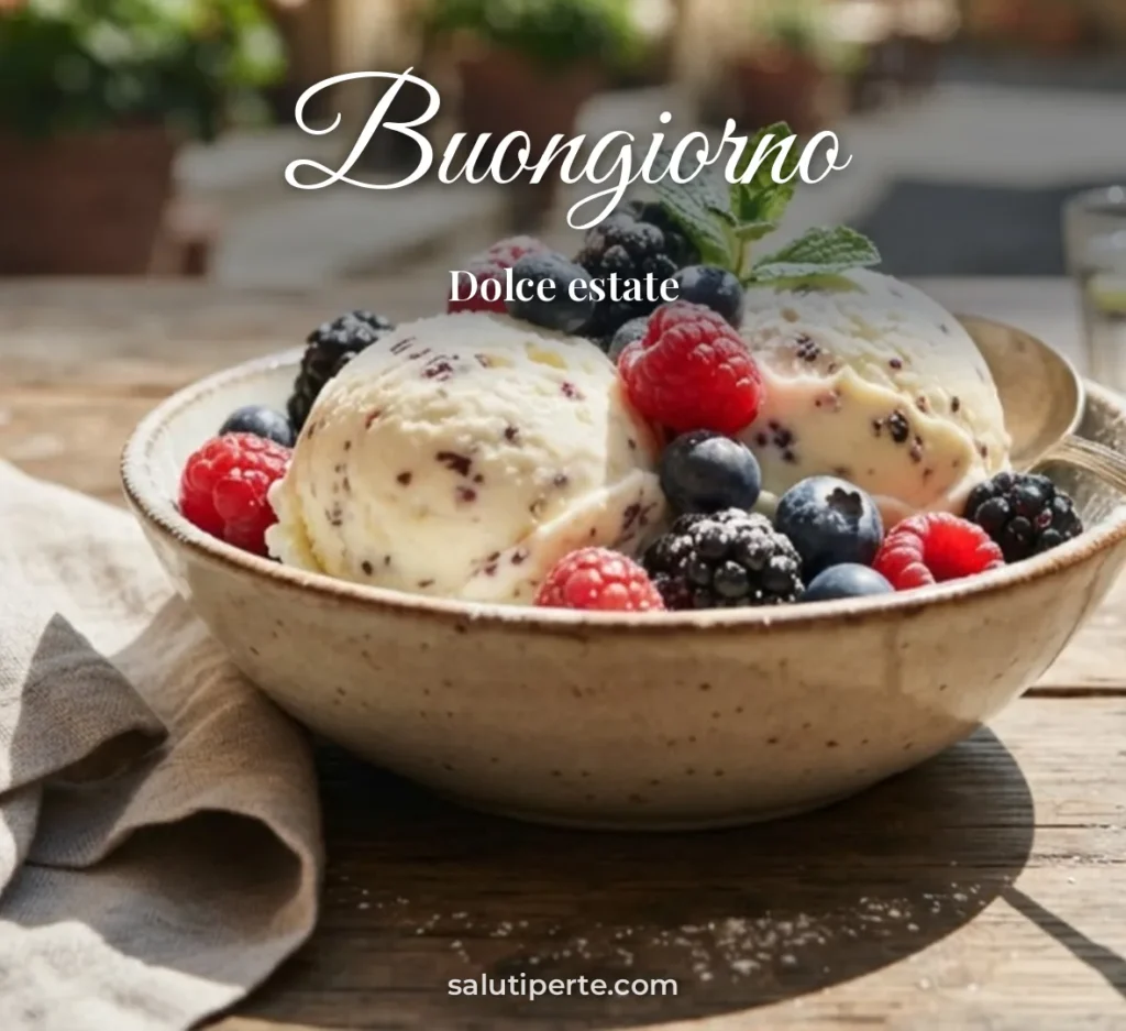Coppa di gelato con frutta