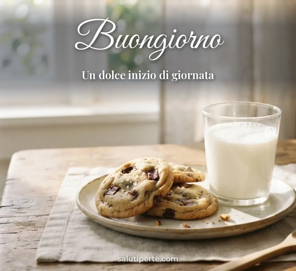 Biscotti e latte al mattino
