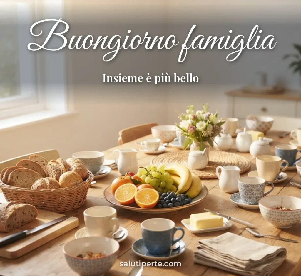 Tavola della colazione pronta per tutti
