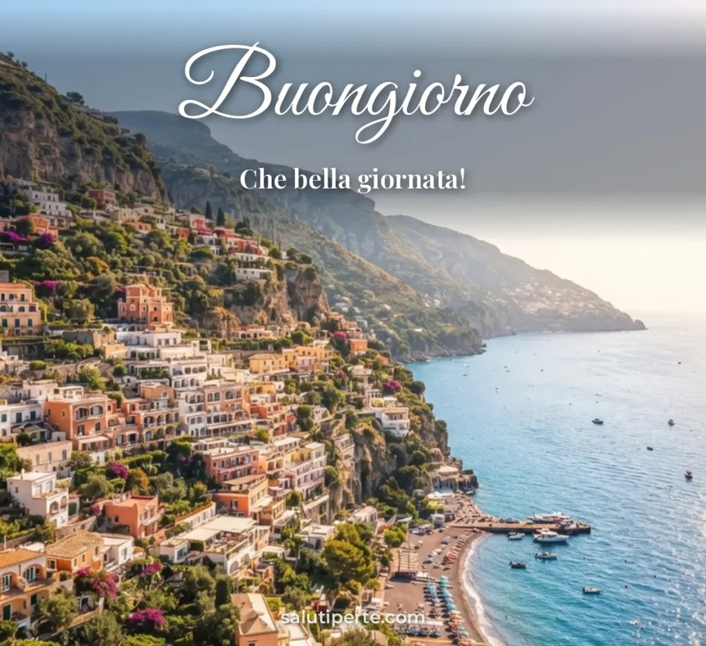 Positano sul mare al mattino