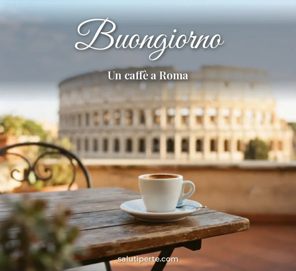 Tazzina di caffè con vista sul Colosseo