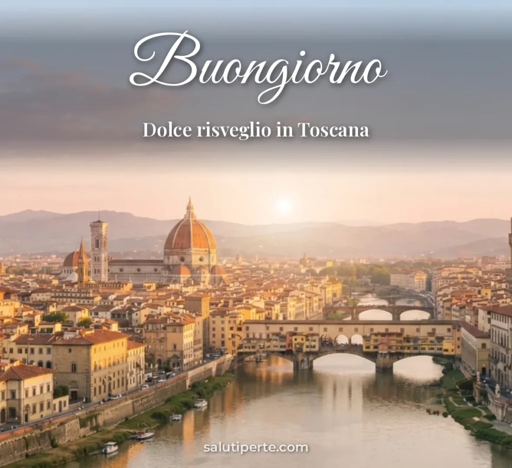 Firenze all'alba sul fiume Arno