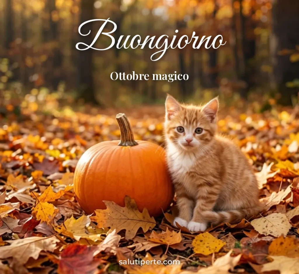 Gattino con zucca