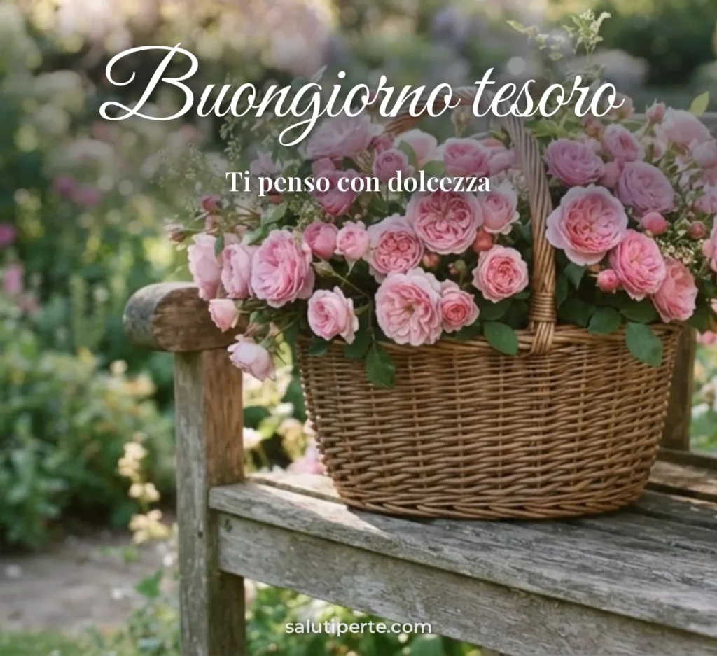 Rose rosa in un cesto