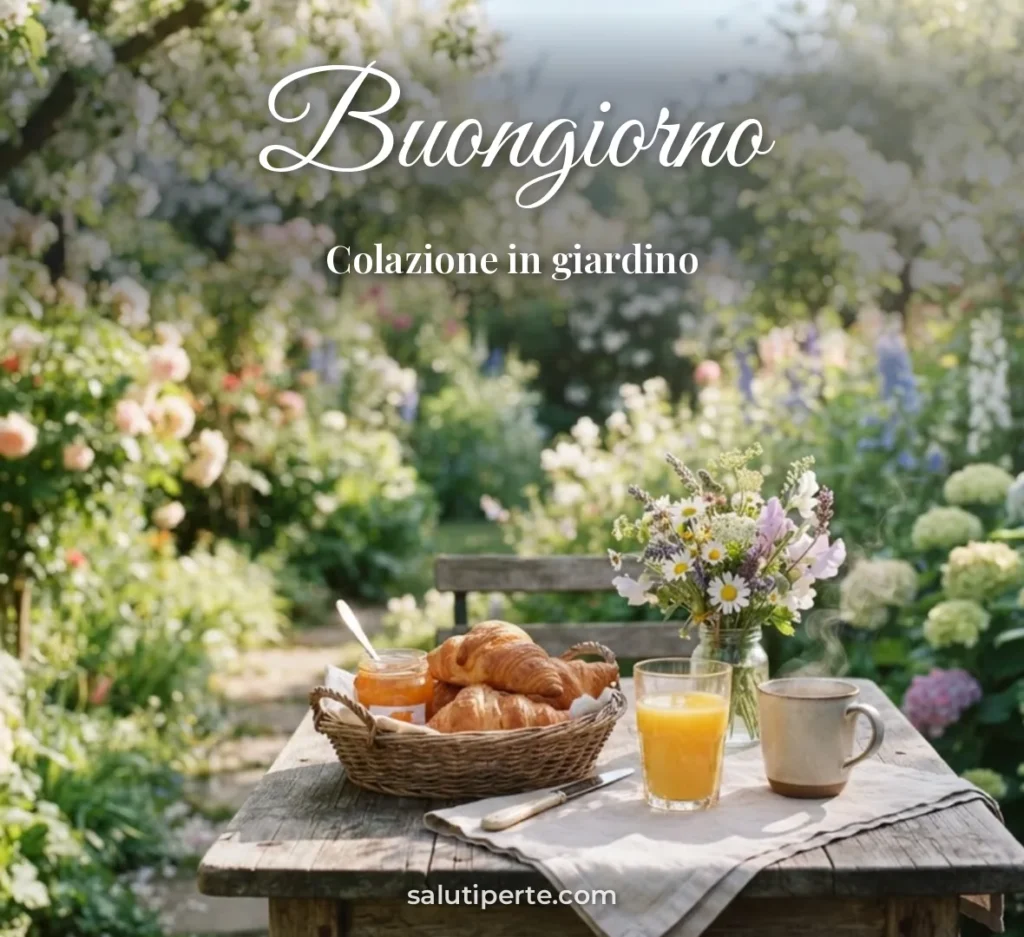 Colazione all'aperto tra i fiori
