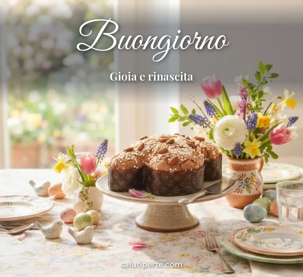 Colomba pasquale e fiori