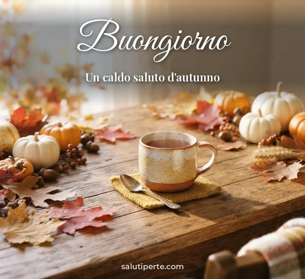 Tazza calda tra foglie autunnali