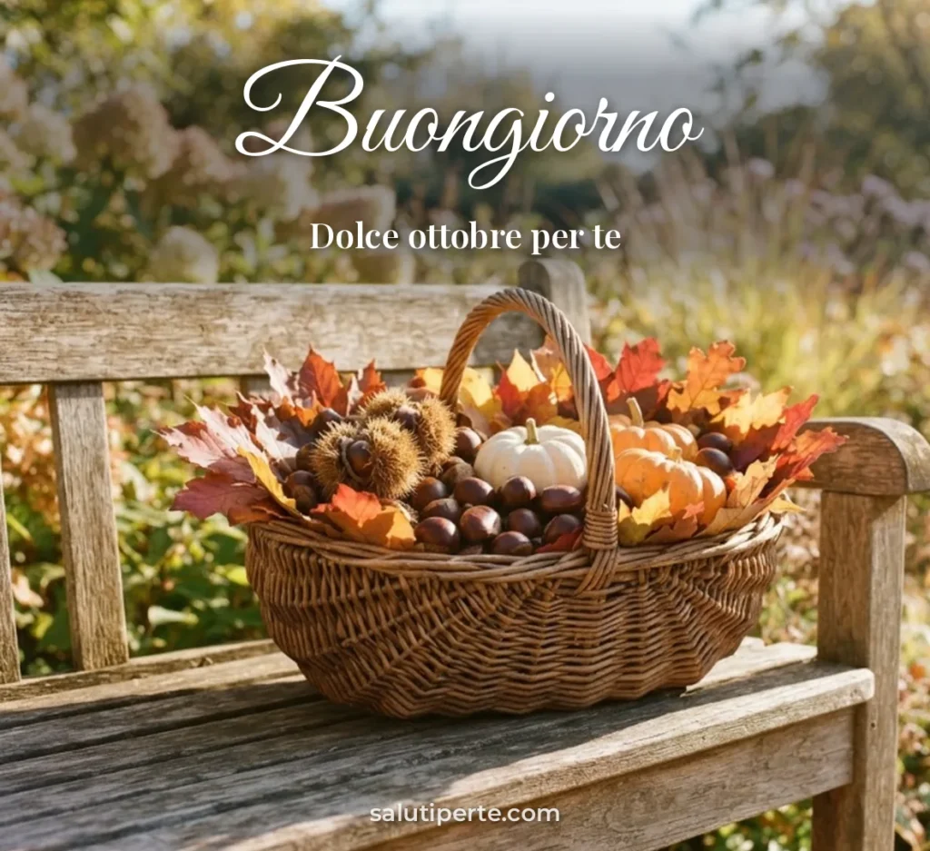Castagne e zucche in un cesto