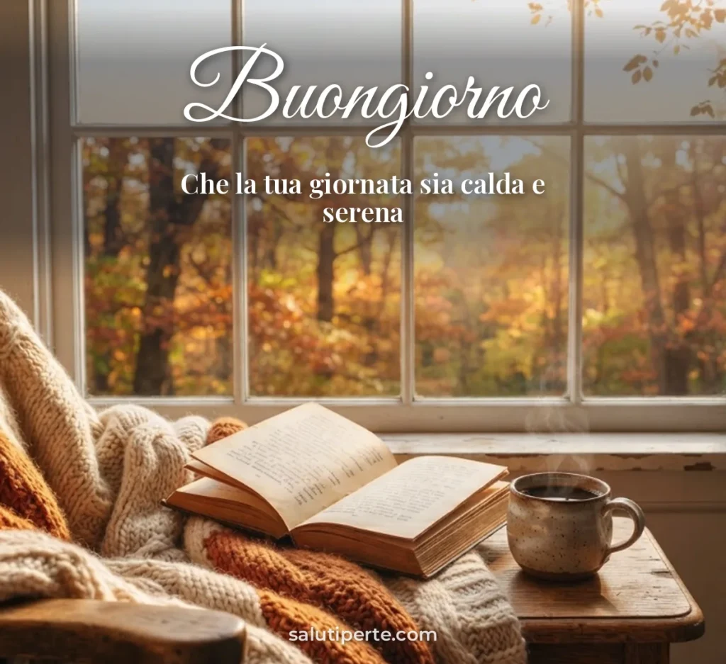Coperta e libro con foglie d'autunno