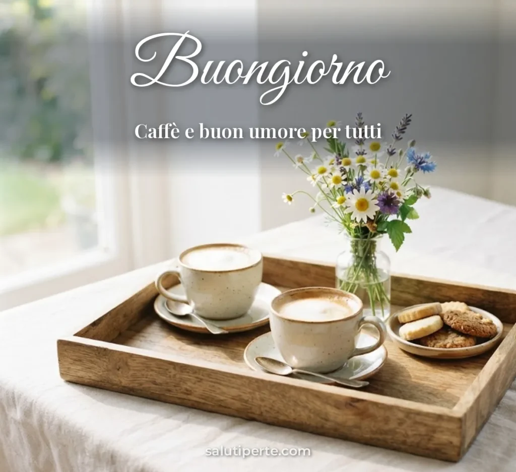Due tazze di caffè su un vassoio con fiori