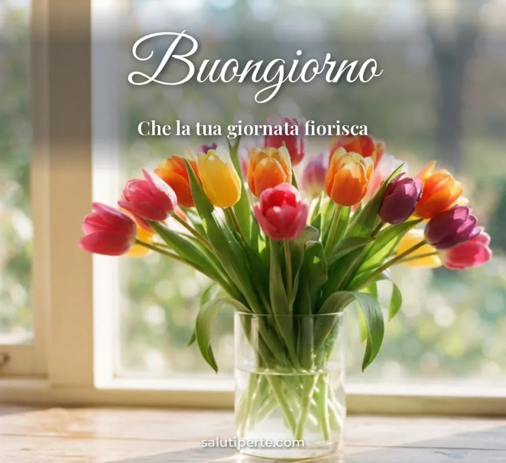 Tulipani colorati alla luce del mattino