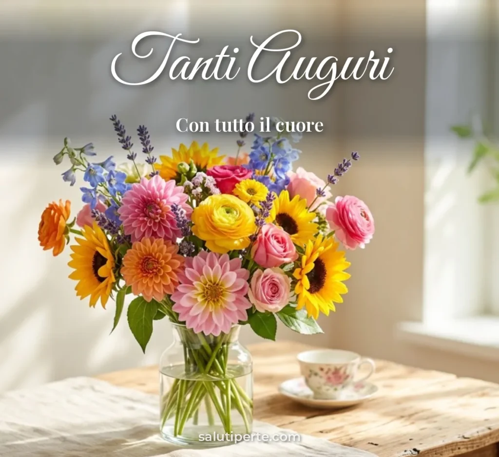 Fiori colorati per gli auguri