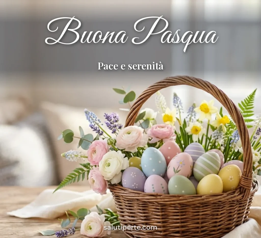 Uova di Pasqua e fiori